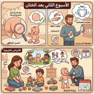 مرحلة متقدمة من التئام جرح الختان خلال الأسبوع الثاني